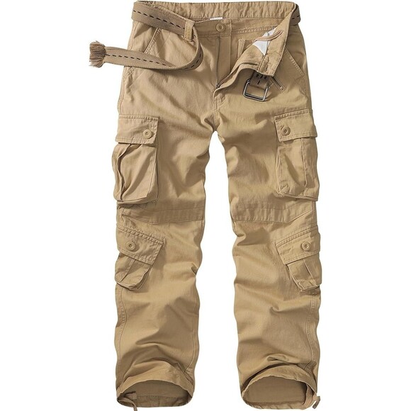 Khaki Cargo Work Pants Ripstop Lightweight   BDU  SZ 42 with 9 pockets - Picture 1 of 7